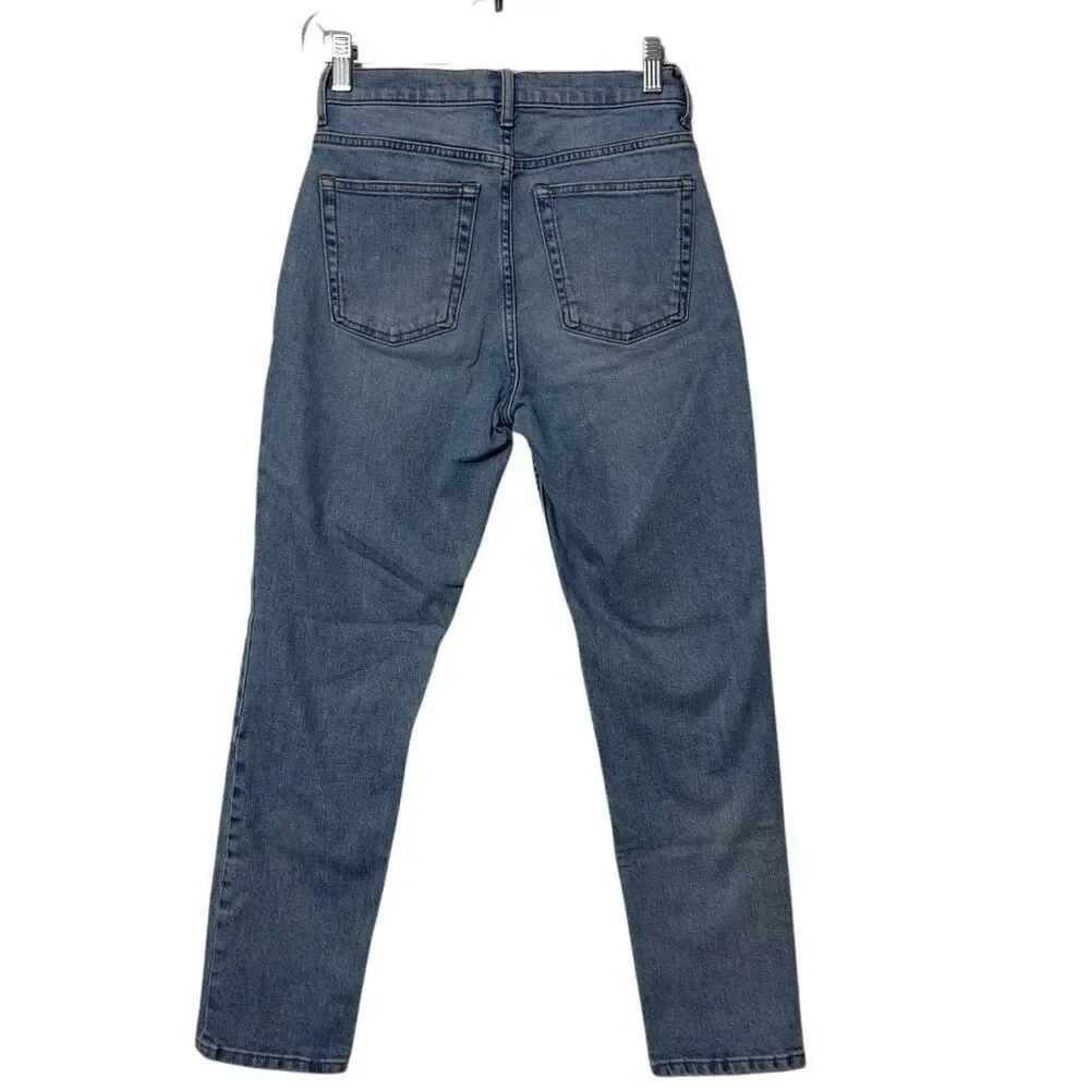 Everlane The Original Cheeky Jean  Crop Ankle Cotton High Waisted Size 23